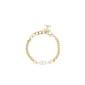 Chanel CC Logo Chain Bracelet Light Gold Tone