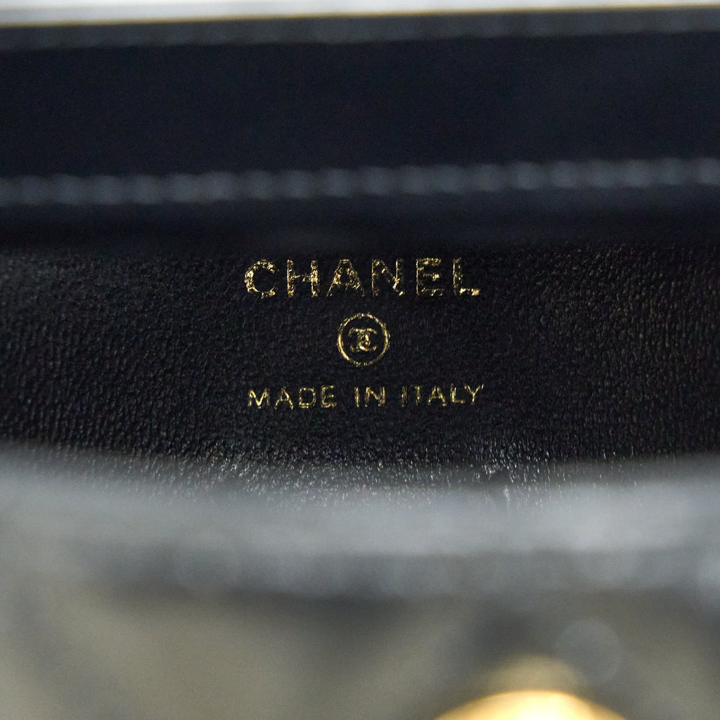 Chanel 23C Flap Bucket Bag Lambskin Black  (Microchip)