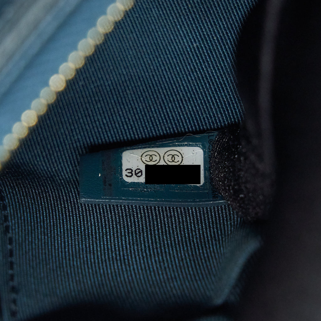 Chanel Boy Pouch Caviar Dark Green L