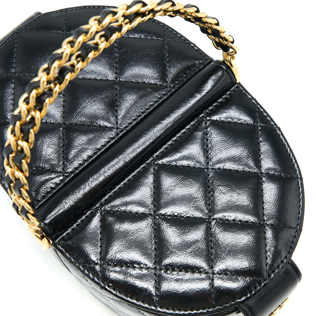 Chanel 23C Flap Bucket Bag Lambskin Black  (Microchip)