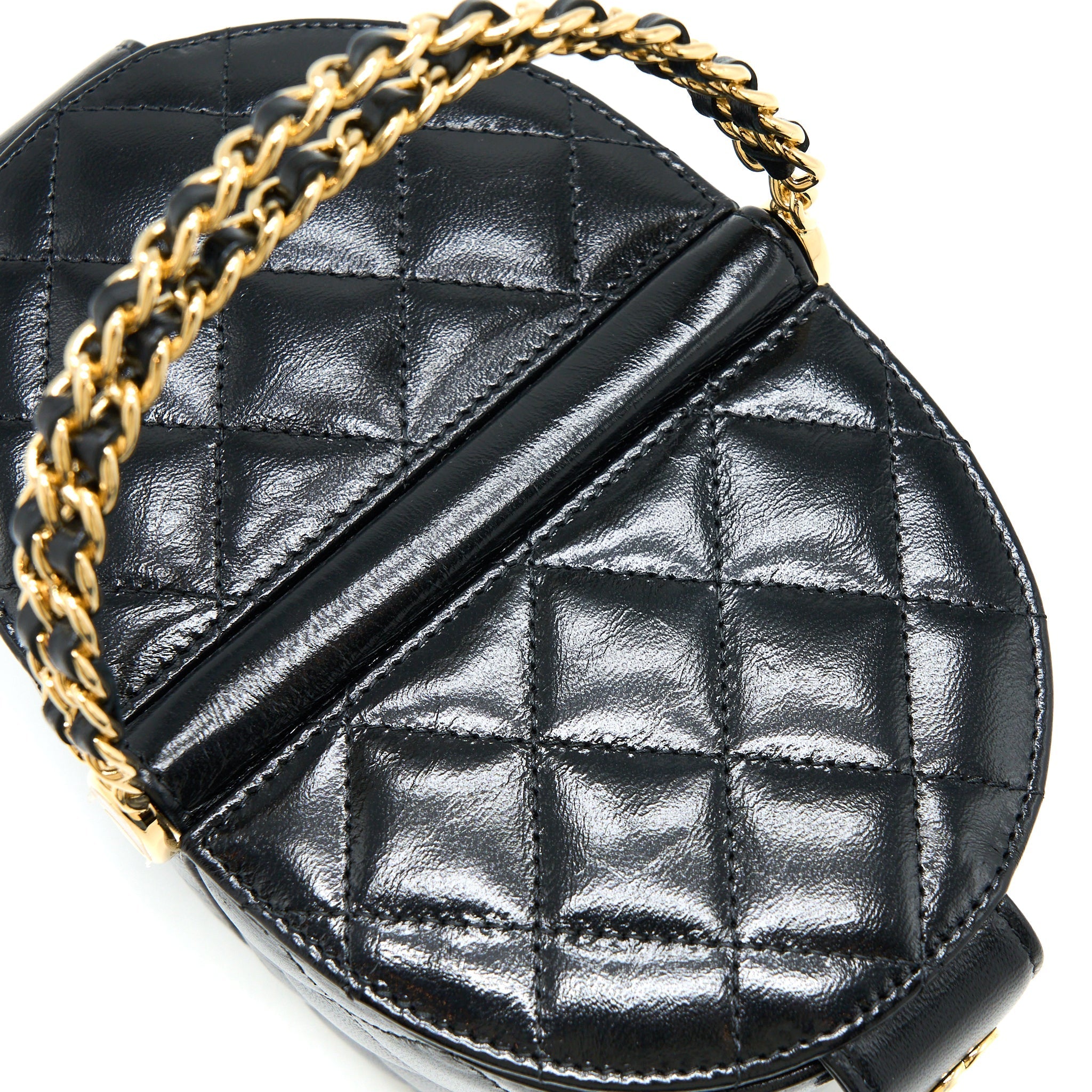 Chanel 23C Flap Bucket Bag Lambskin Black  (Microchip)