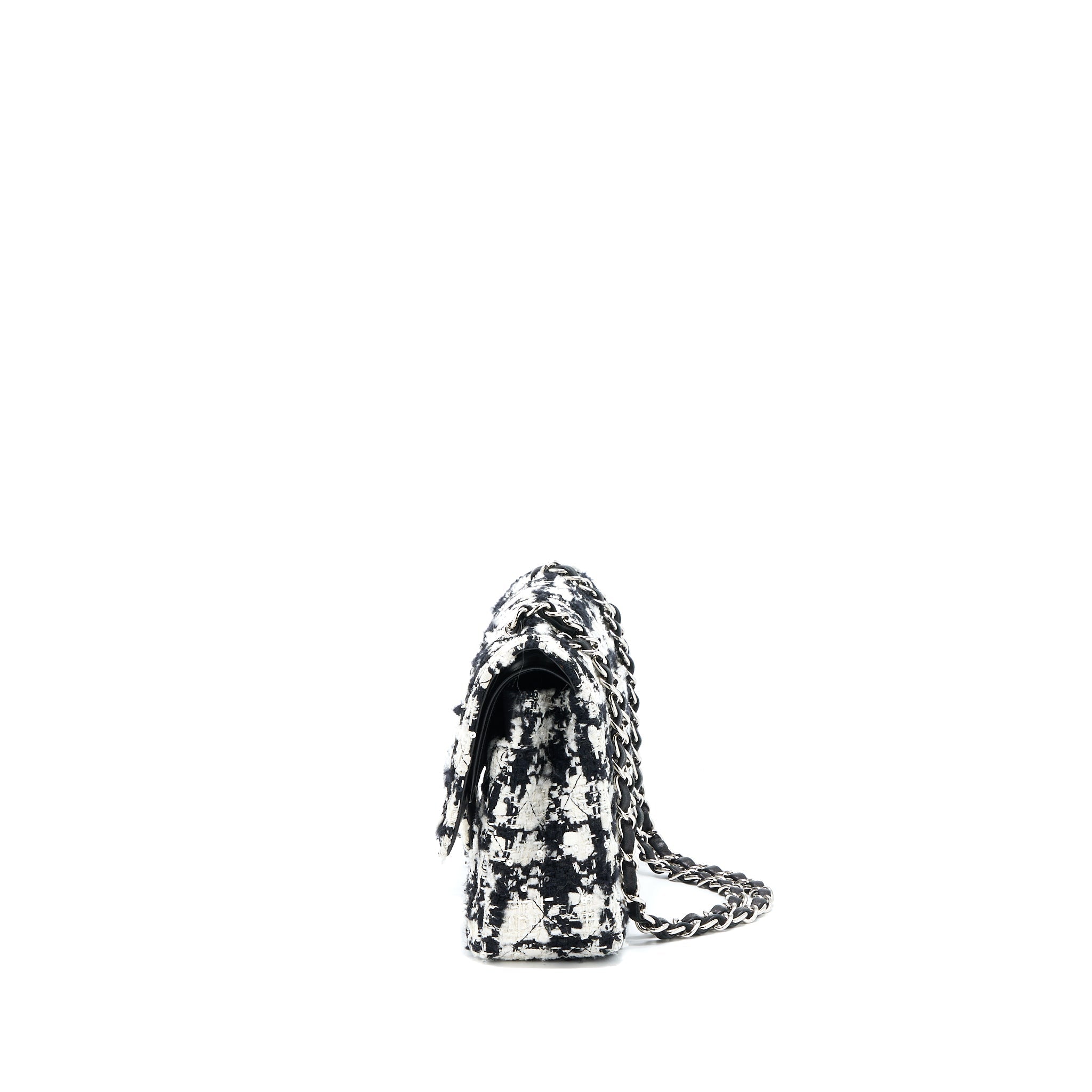 Chanel Classic Double Flap Bag Tweed Black/White