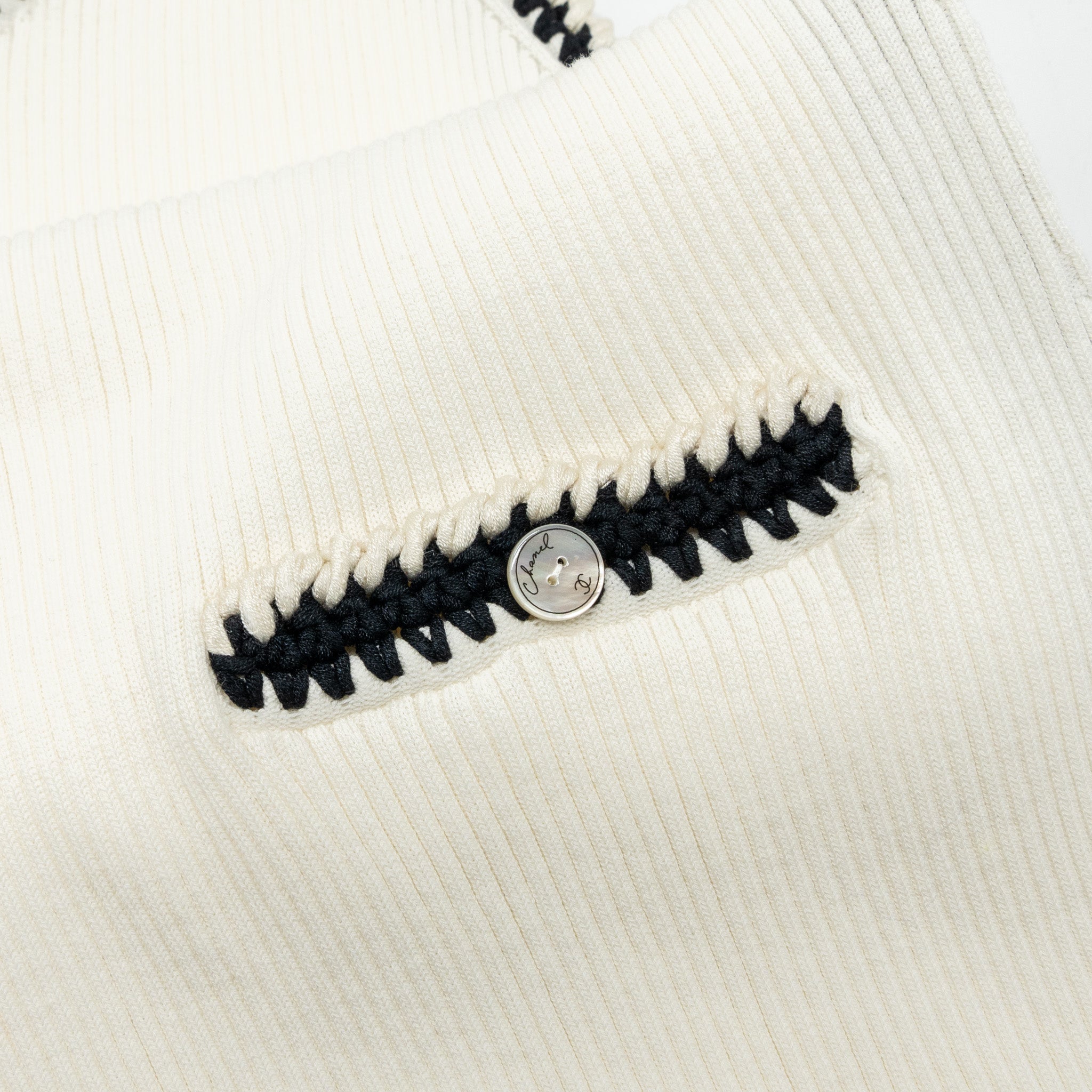 Chanel Size 36 Mini Dress Silk/Cotton White/Black