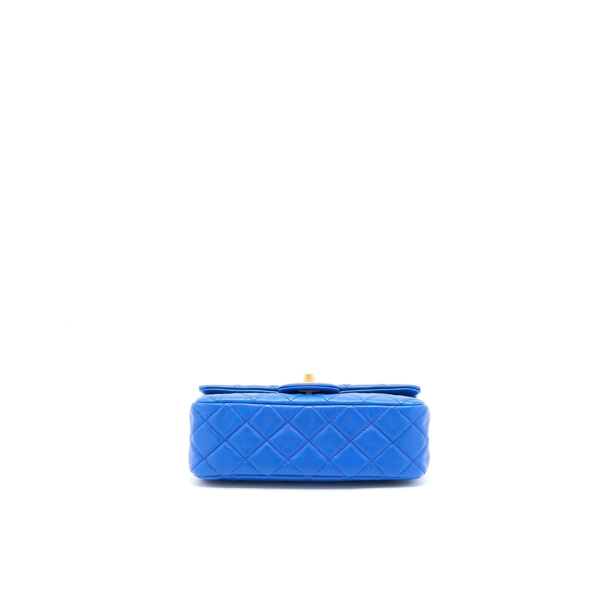Chanel Pearl Crush Mini Rectangular Lambskin Blue Brushed  (Microchip)