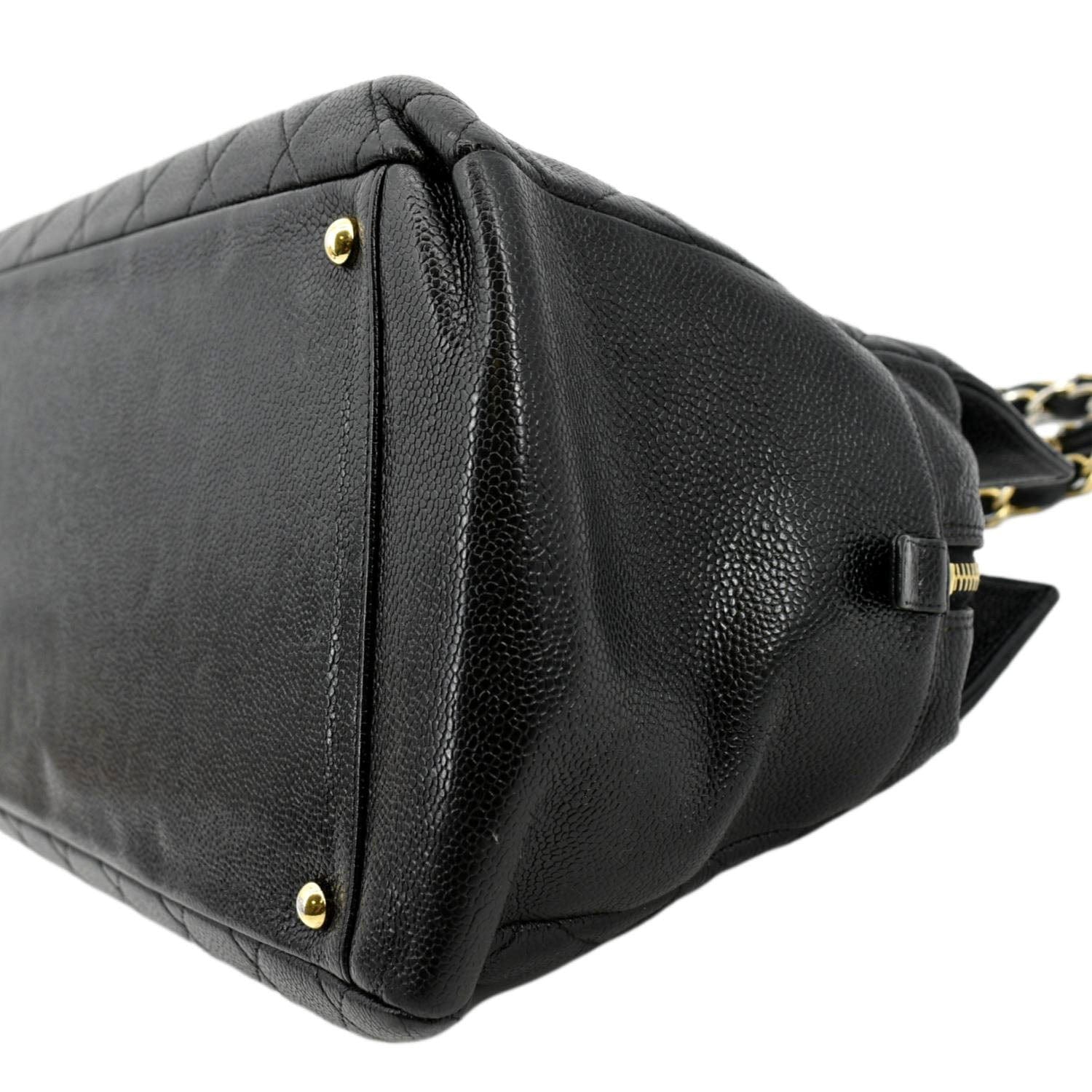 CHANEL Grand Shopping Caviar Leather GST Tote Bag Black