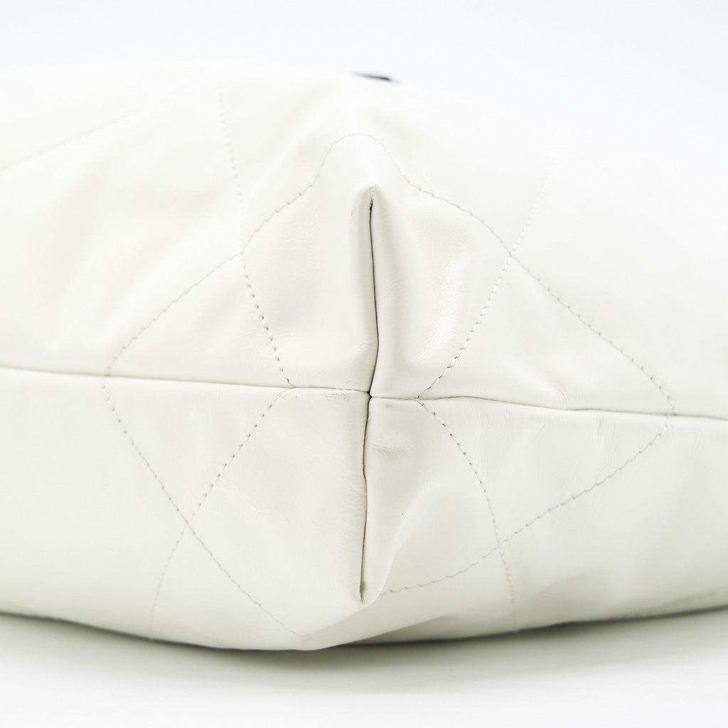 Chanel Small 22 Bag Shiny Calfskin White