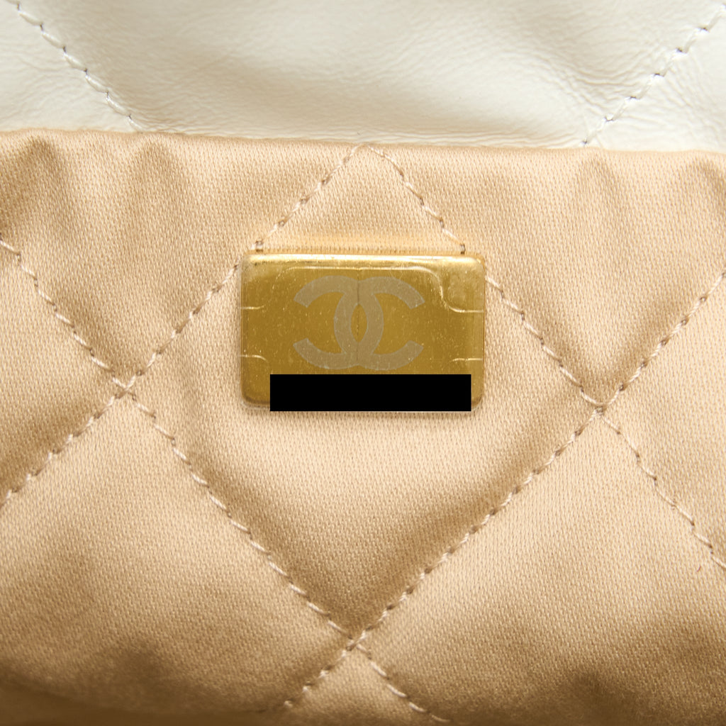 Chanel Small 22 Bag Shiny Calfskin White