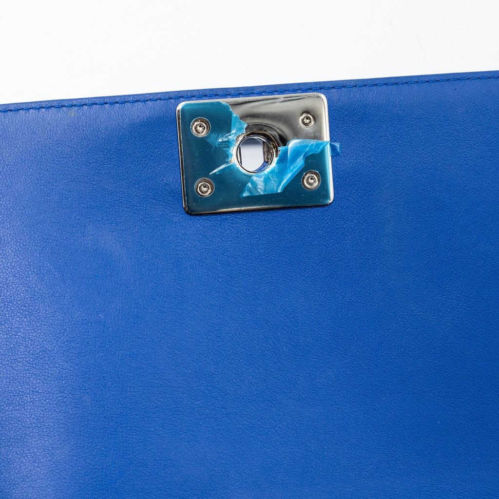 Chanel Medium Boy Bag Patent Dark Blue
