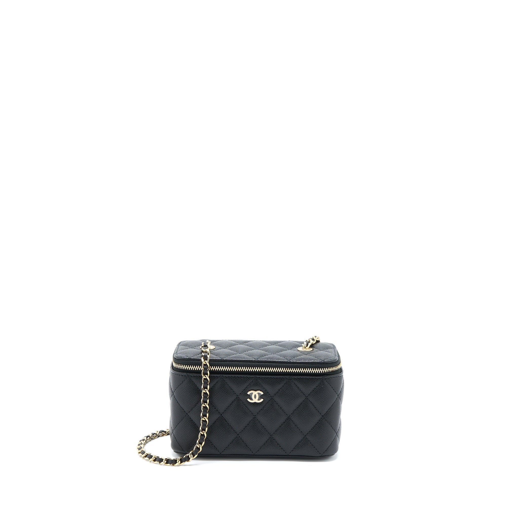 Chanel Long Vanity with Chain Caviar Black L (Microchip)
