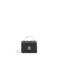 Chanel 22S Giant Chain Top Handle Mini Flap Bag Caviar Black