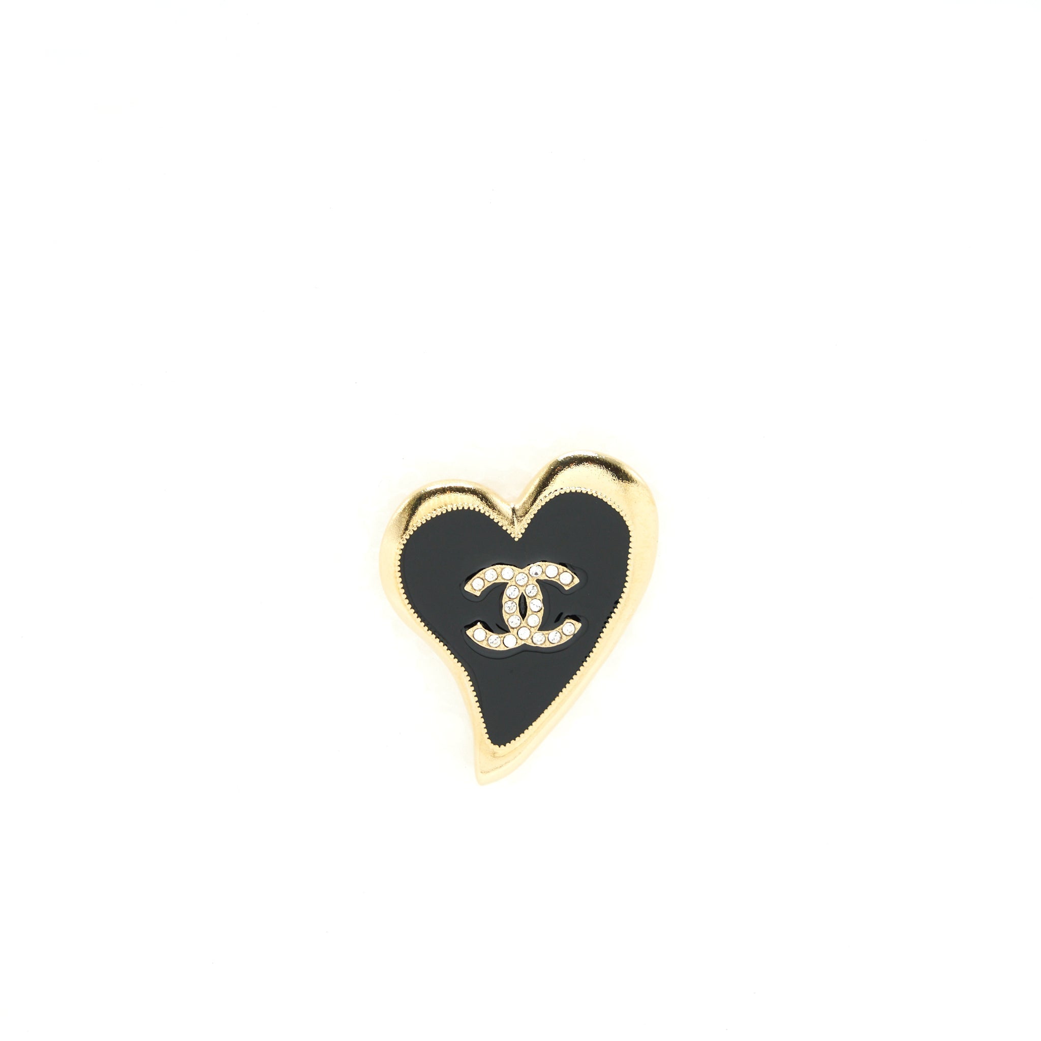 Chanel Heart Brooch Black