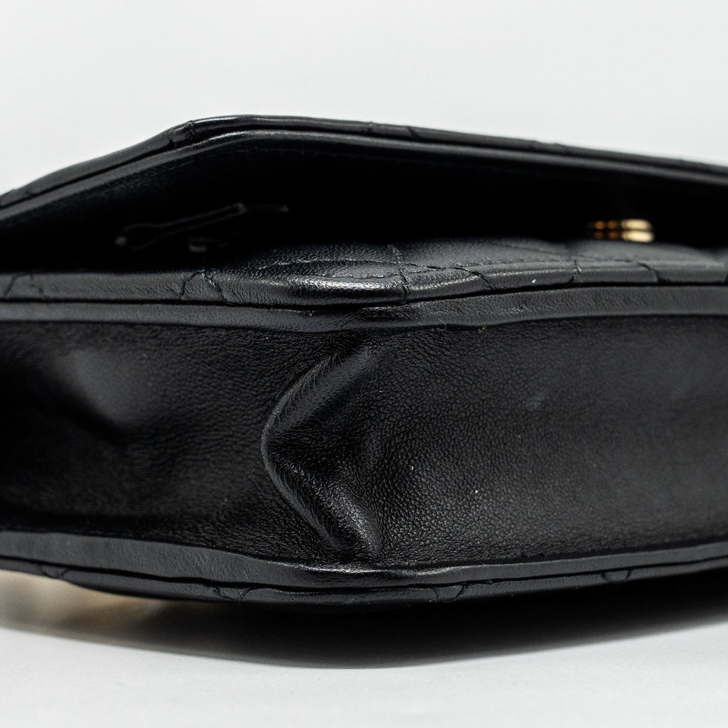 Chanel Pearl Chain Wallet On Chain Lambskin Black L(microchip)