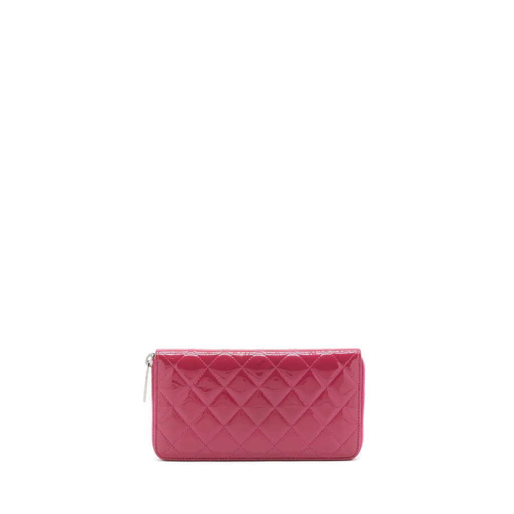Chanel Long Zip Wallet Patent Fuchsia