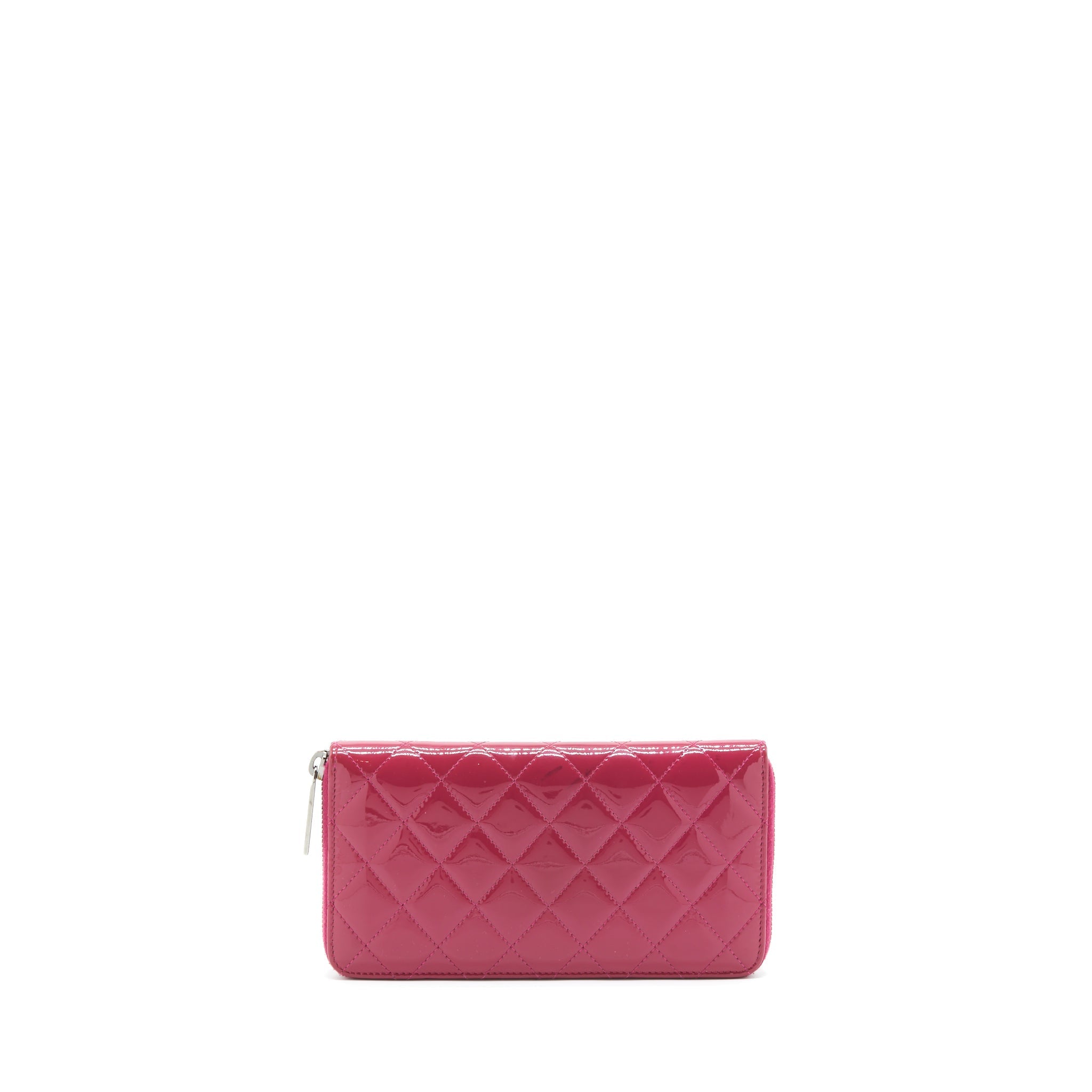 Chanel Long Zip Wallet Patent Fuchsia