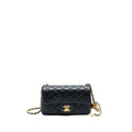 Chanel 22C pearl Crush Mini rectangular Flap Bag Lambskin Black