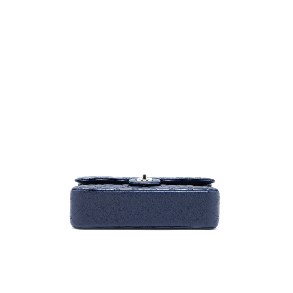 Chanel Medium Classic Double Flap Bag Caviar Navy Blue