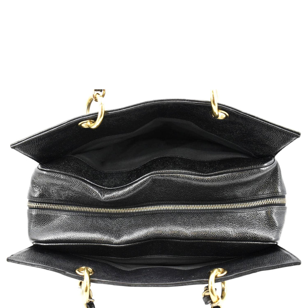 CHANEL Grand Shopping Caviar Leather GST Tote Bag Black