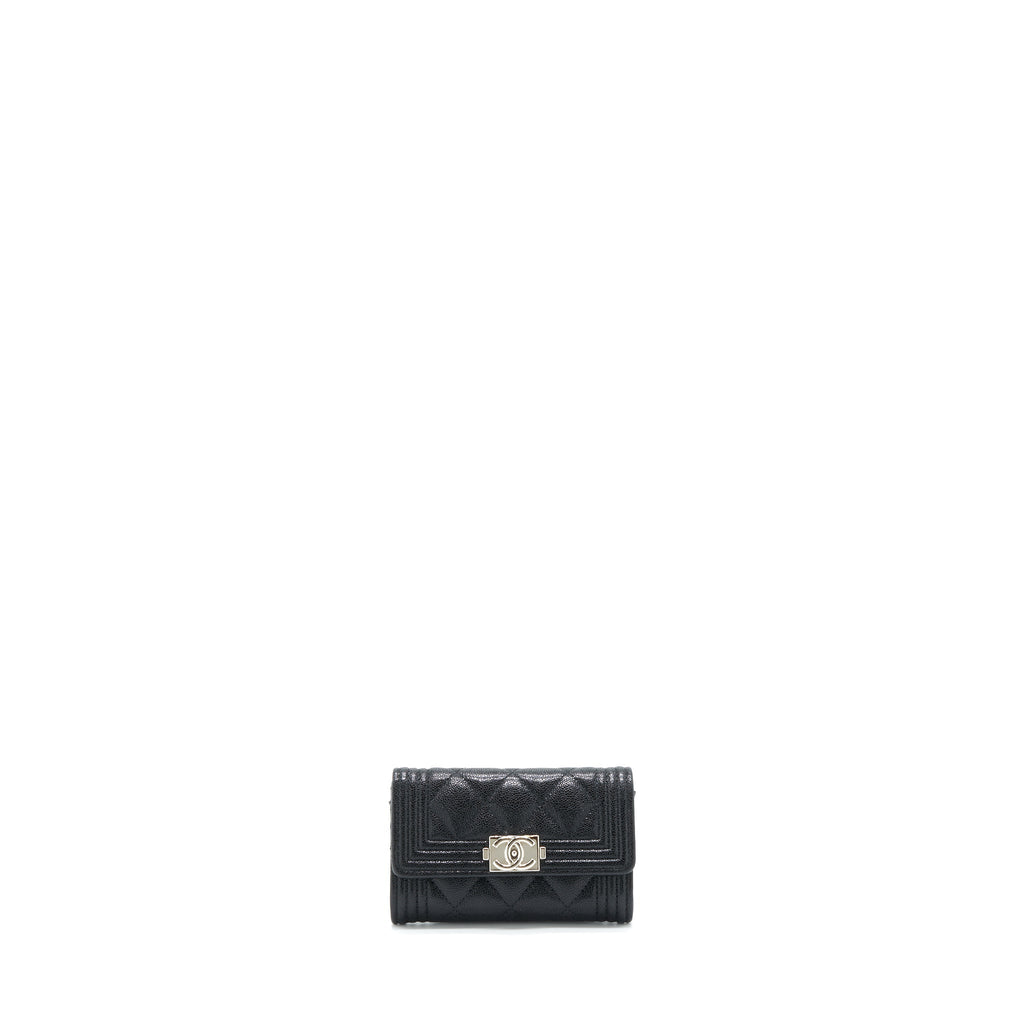 Chanel Boy Card Holder Caviar Black