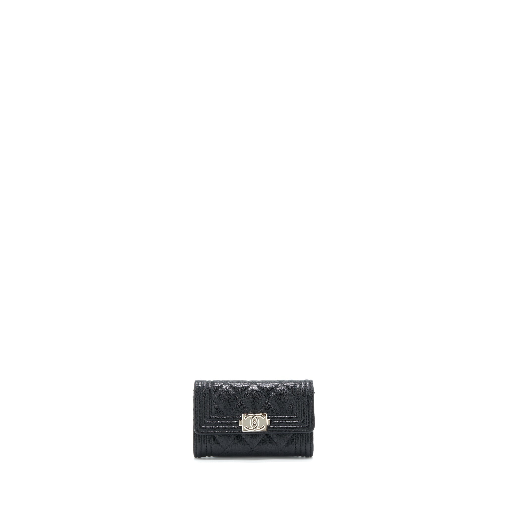 Chanel Boy Card Holder Caviar Black