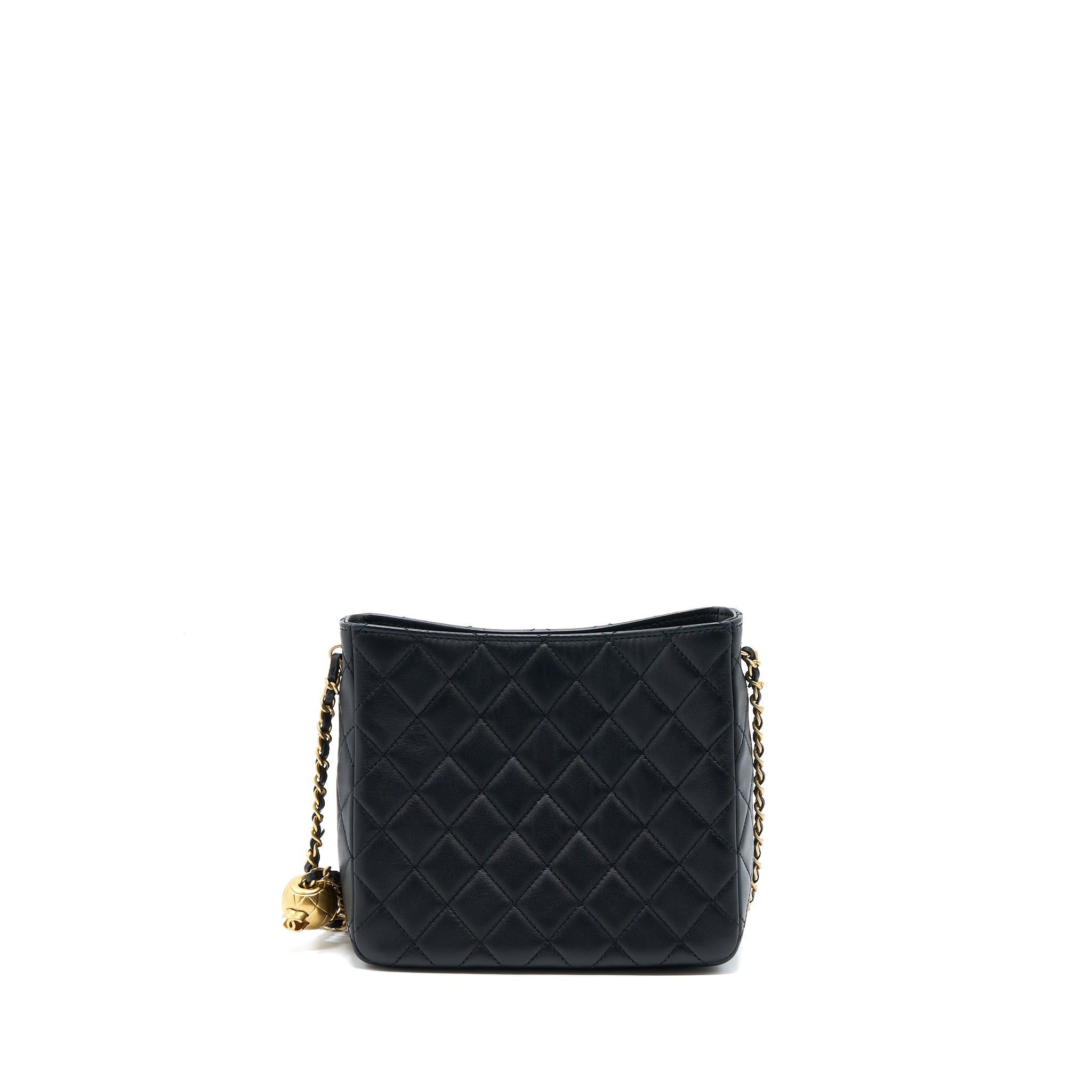 Chanel 23C Pearl Crush Hobo Bag Lambskin Black Brushed  (Microchip)
