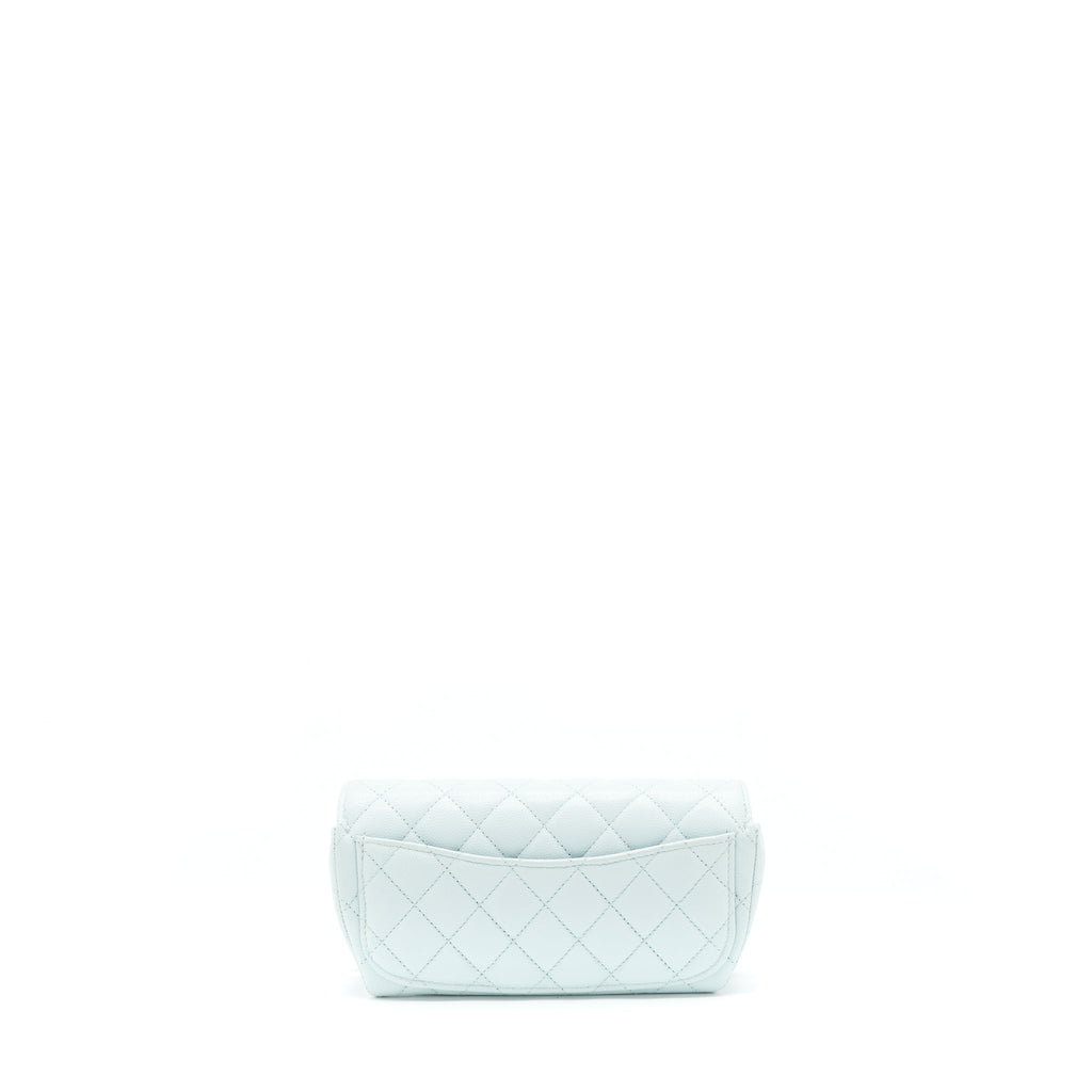 Chanel Glasses Case With Chain Caviar Light Blue