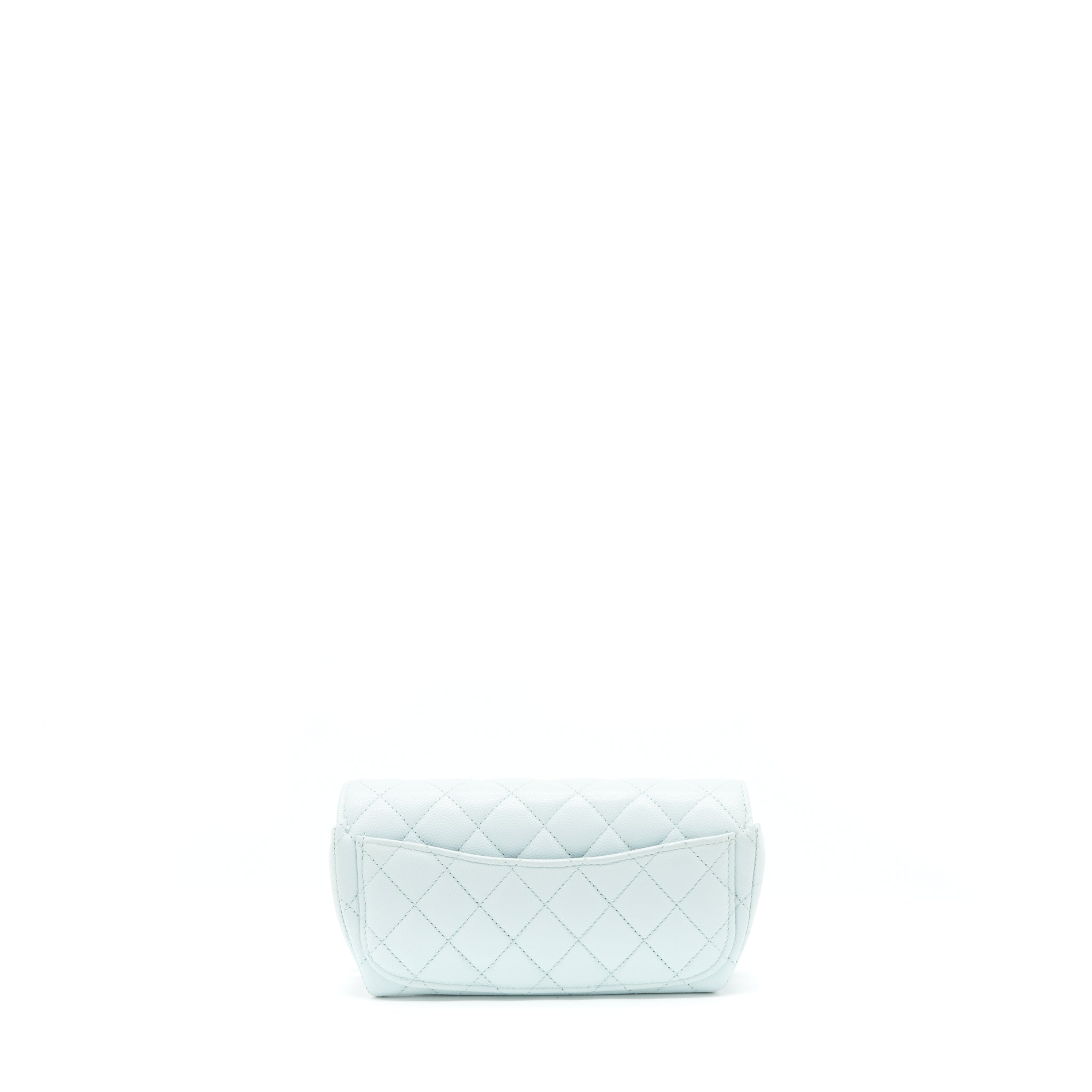 Chanel Glasses Case With Chain Caviar Light Blue