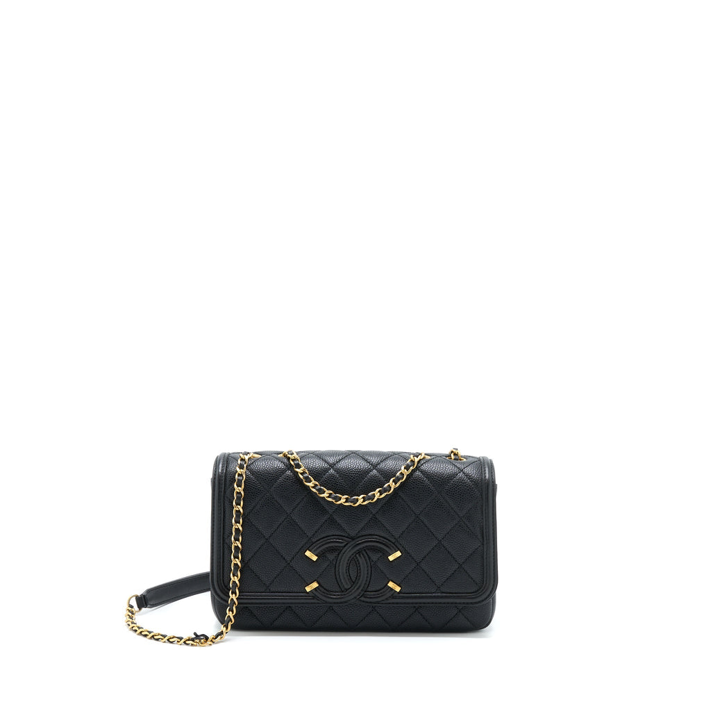 Chanel Filigree Flap Bag Caviar Black