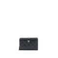 Chanel Compact Zipper Wallet Caviar Black
