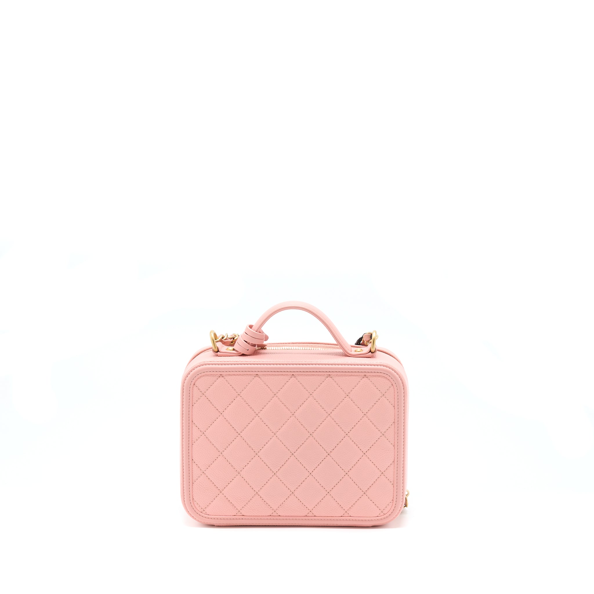 Chanel Filigree Vanity Case Caviar Pink