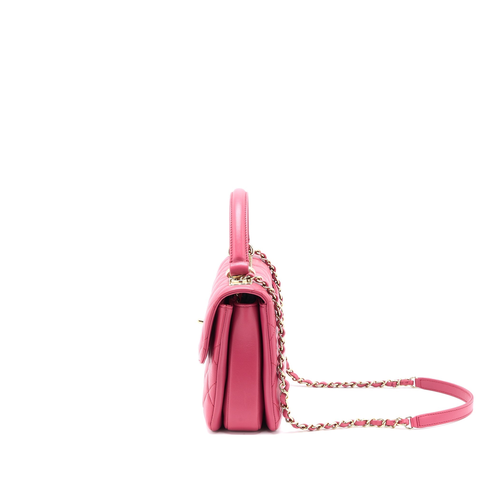 Chanel Top handle Trendy CC Flap Bag Lambskin Pink L