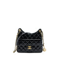 Chanel 23C Hobo Bag Shiny Calfskin Black Brushed (Microchip)