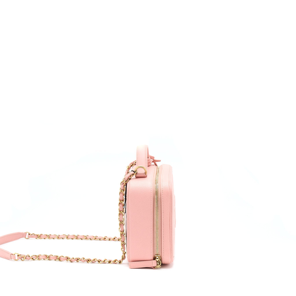 Chanel Filigree Vanity Case Caviar Pink