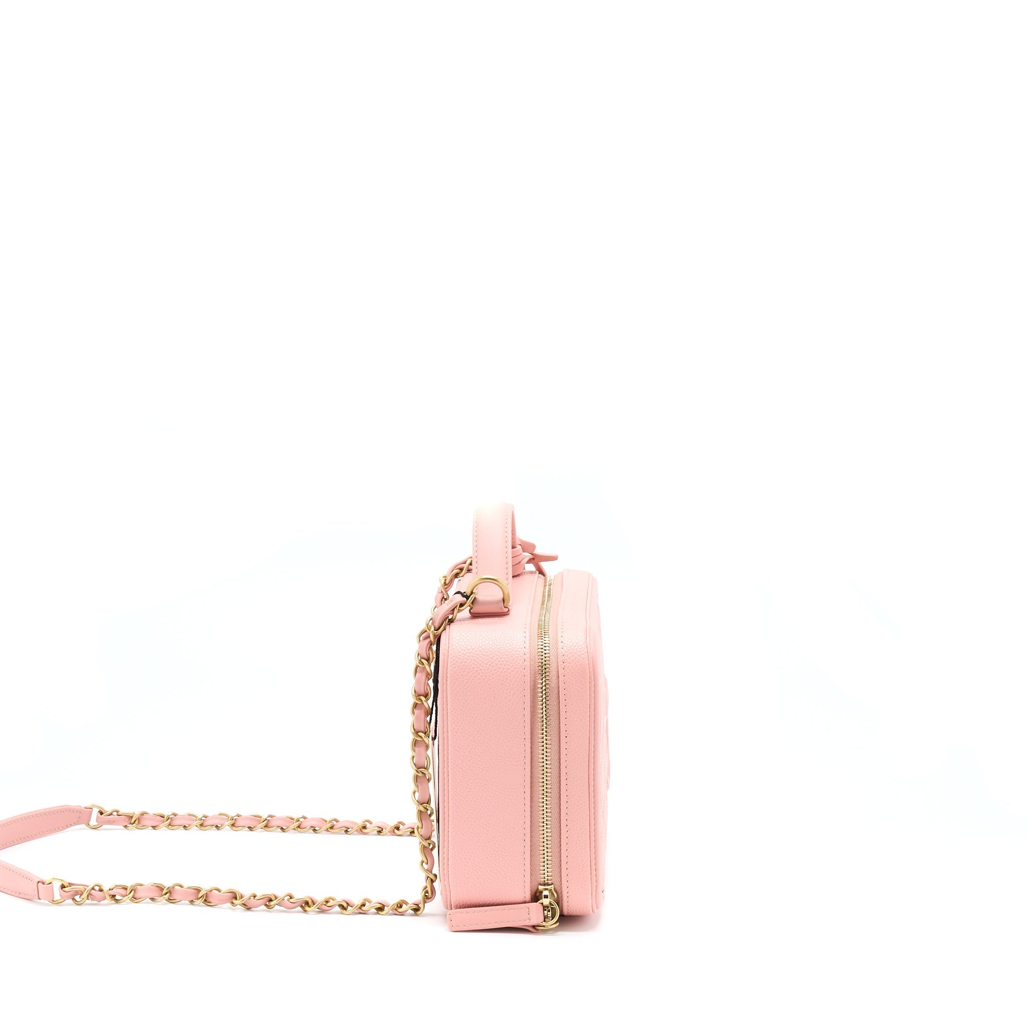 Chanel Filigree Vanity Case Caviar Pink