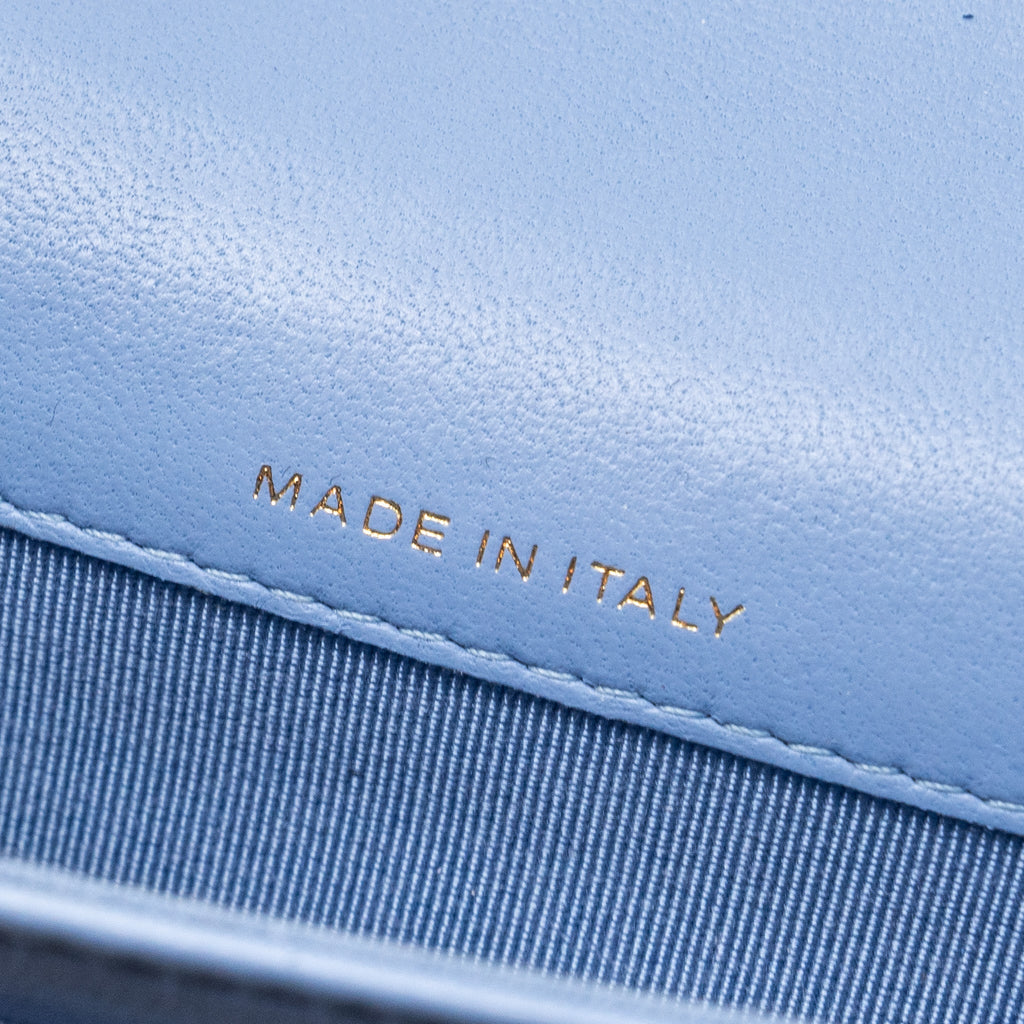 Chanel Classic Flap Card Holder Lambskin Light Blue L