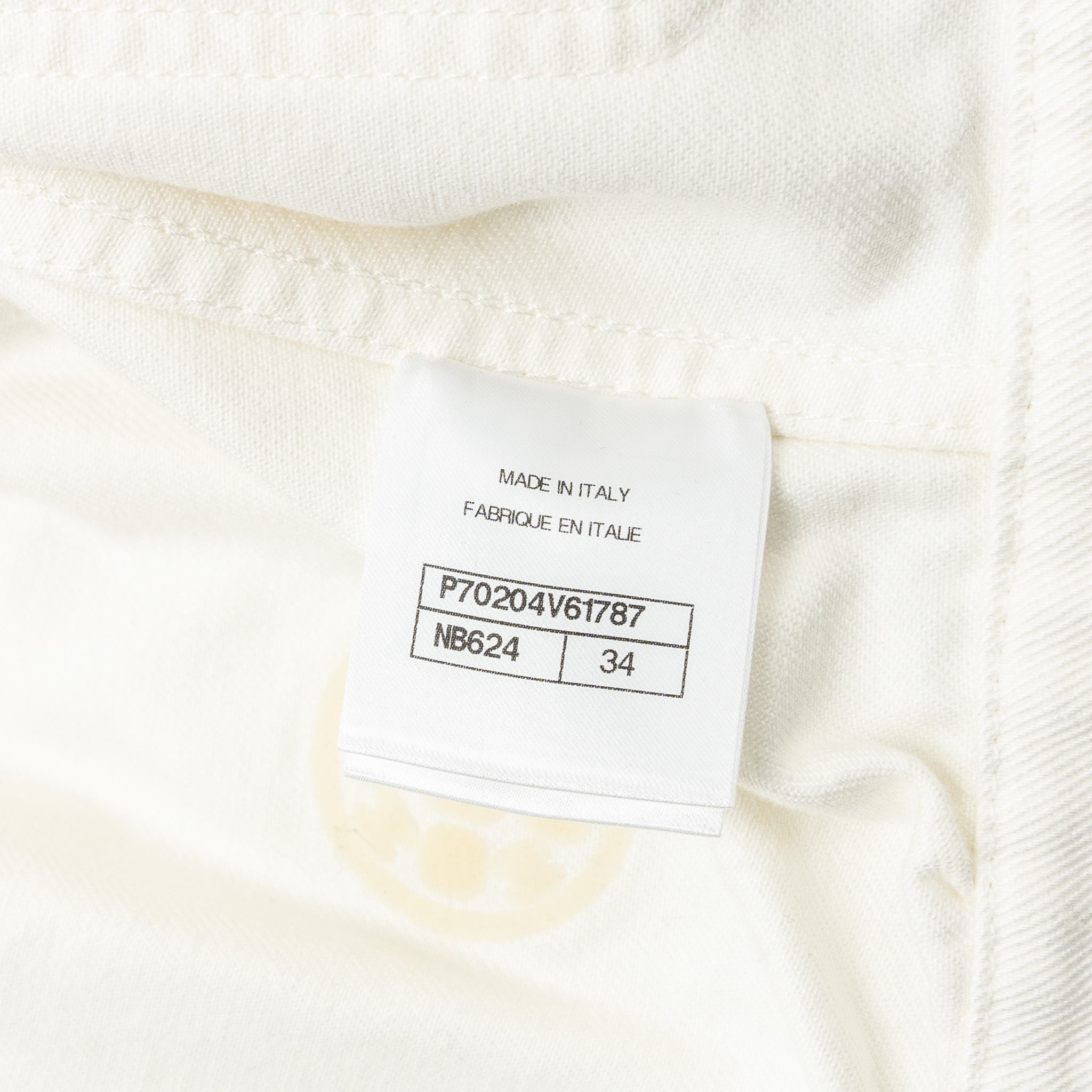 Chanel size 34 21P Camellia Jacket Cotton White