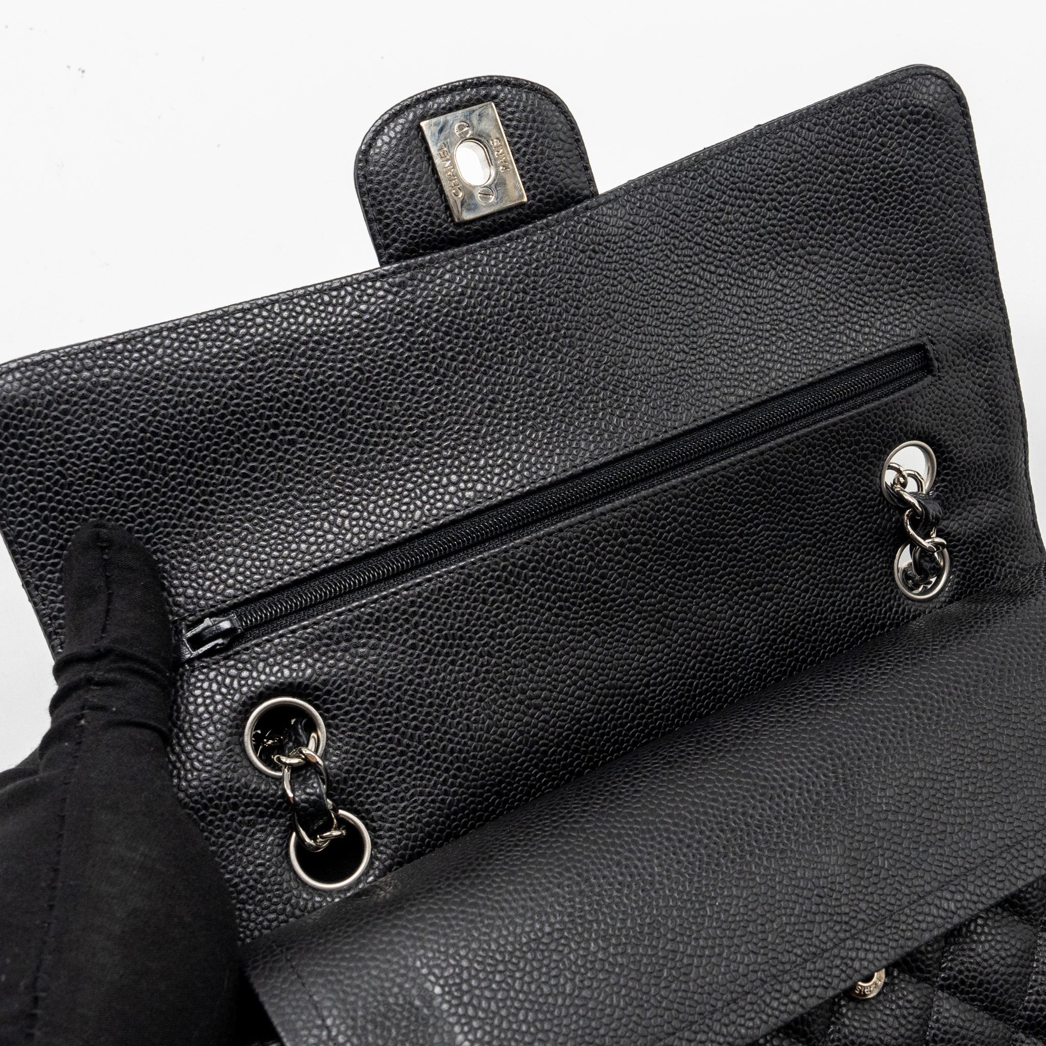 Chanel Medium Classic Double Flap Bag Caviar Black