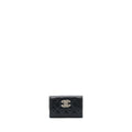 Chanel 22S Detailed Logo Mini Flap Card Holder Caviar Black L
