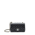 Chanel Mini Rectangular Flap Bag Lambskin Black L