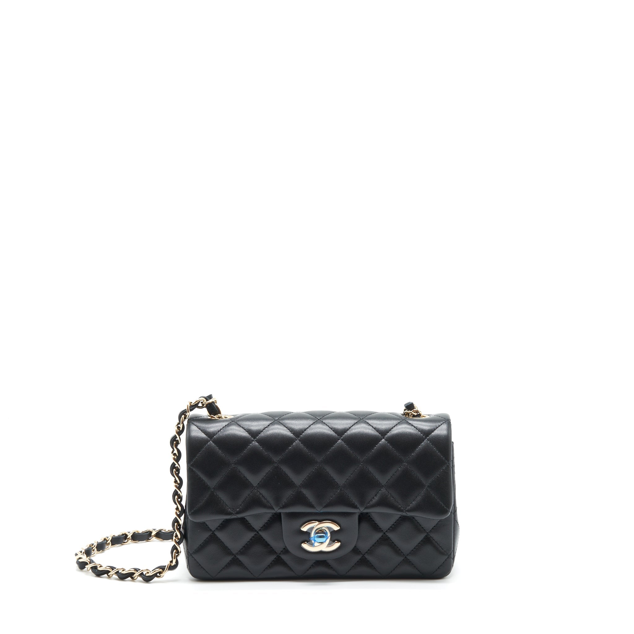Chanel Mini Rectangular Flap Bag Lambskin Black L