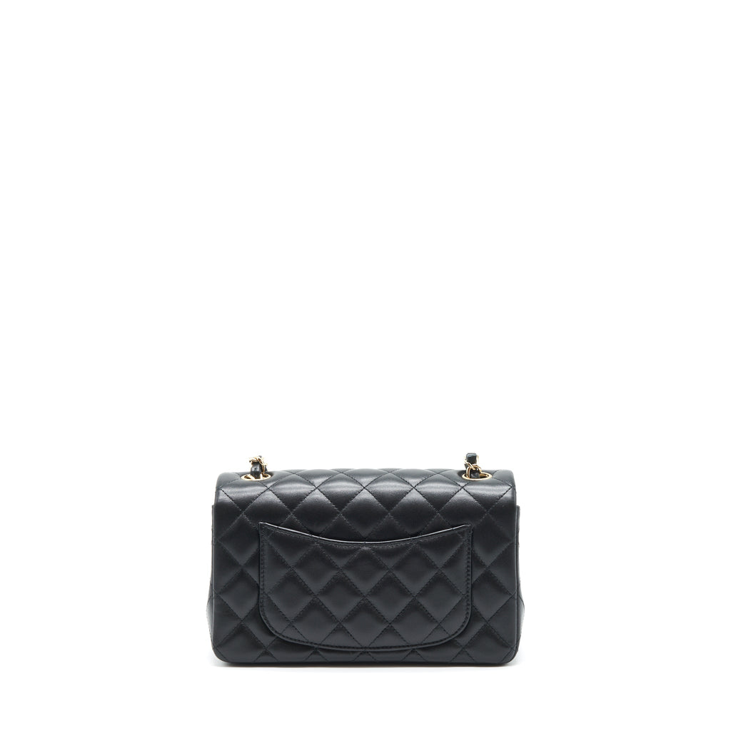 Chanel Mini Rectangular Flap Bag Lambskin Black L