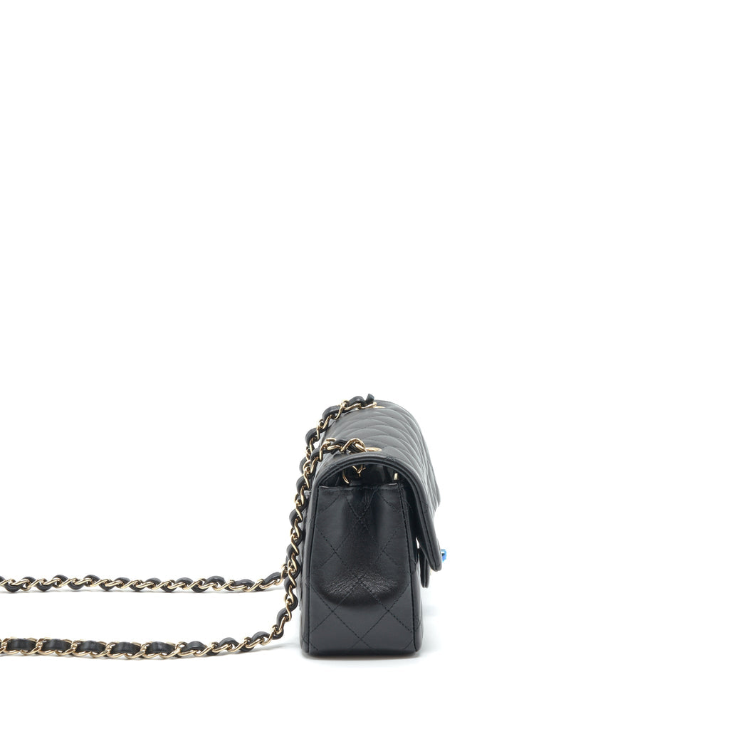 Chanel Mini Rectangular Flap Bag Lambskin Black L