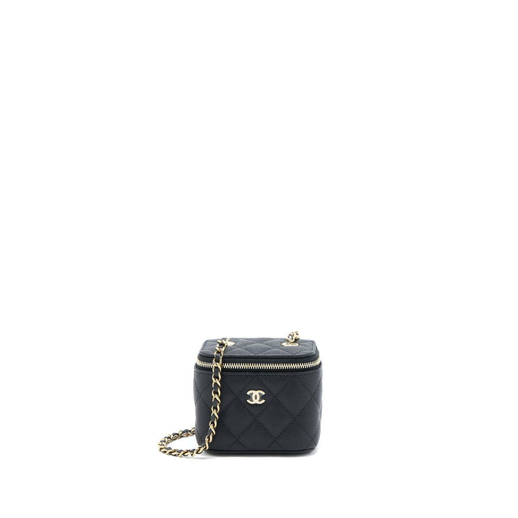 Chanel 23C Mini Vanity with Chain Caviar Black L (Microchip)
