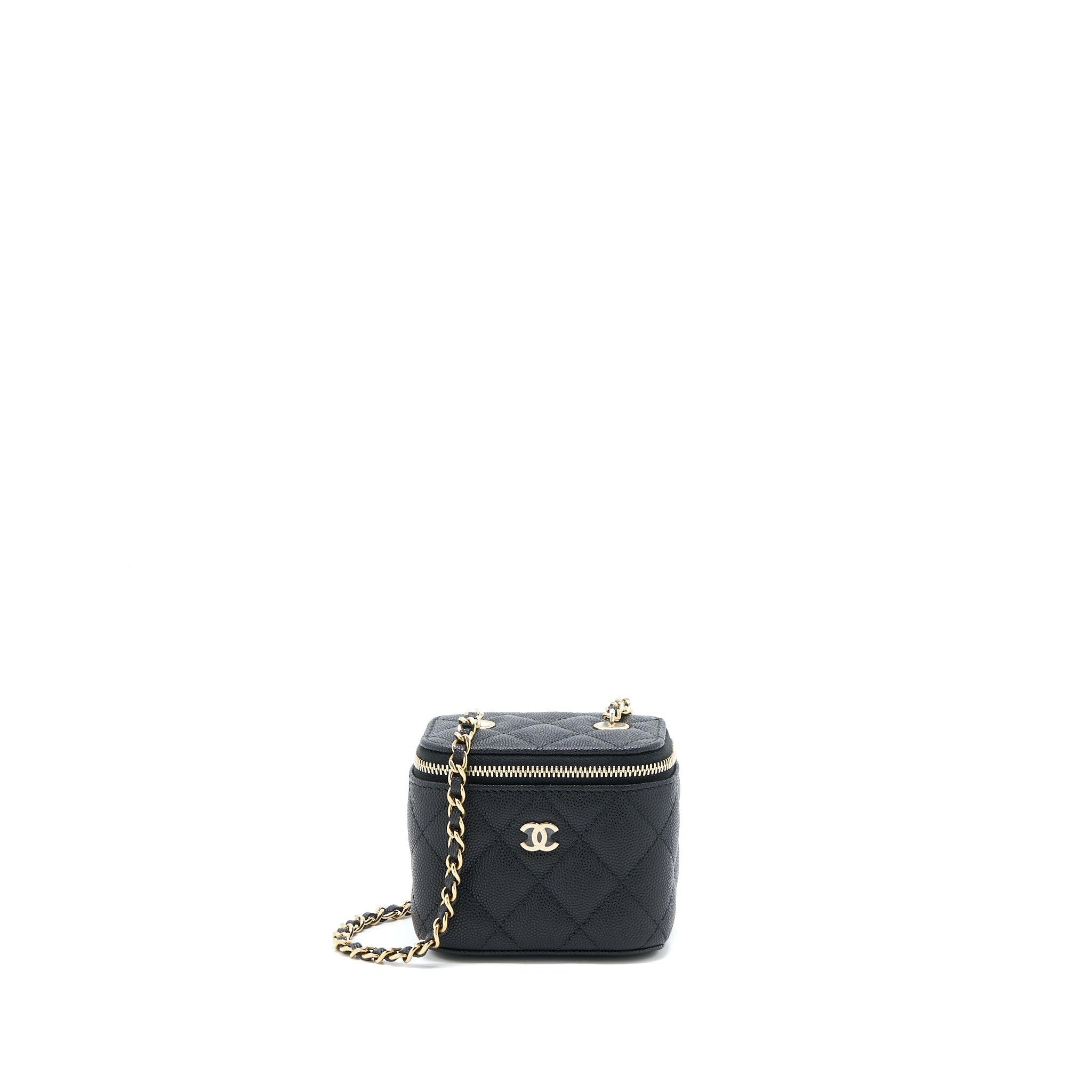 Chanel 23C Mini Vanity with Chain Caviar Black L (Microchip)