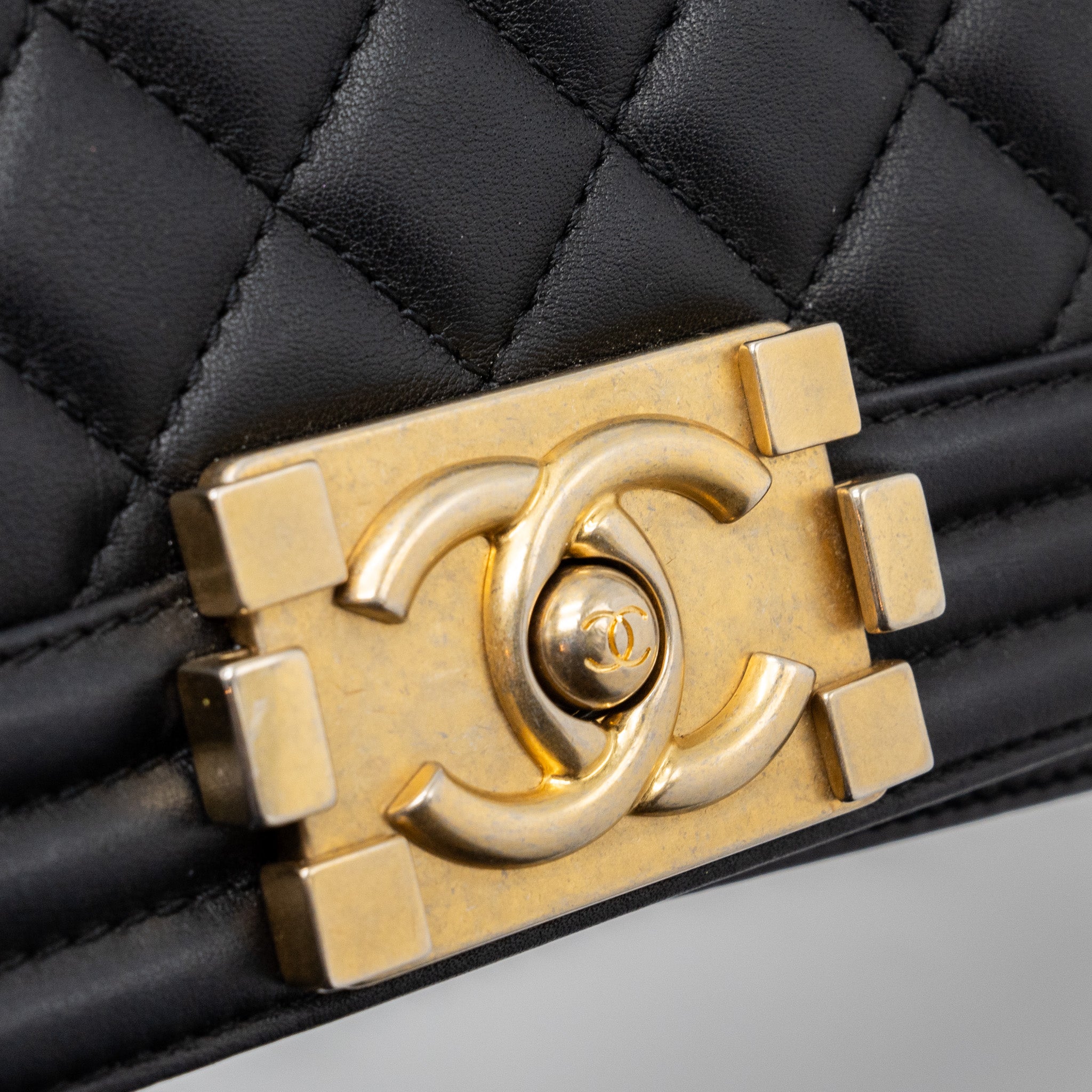 Chanel small boy bag calfskin black
