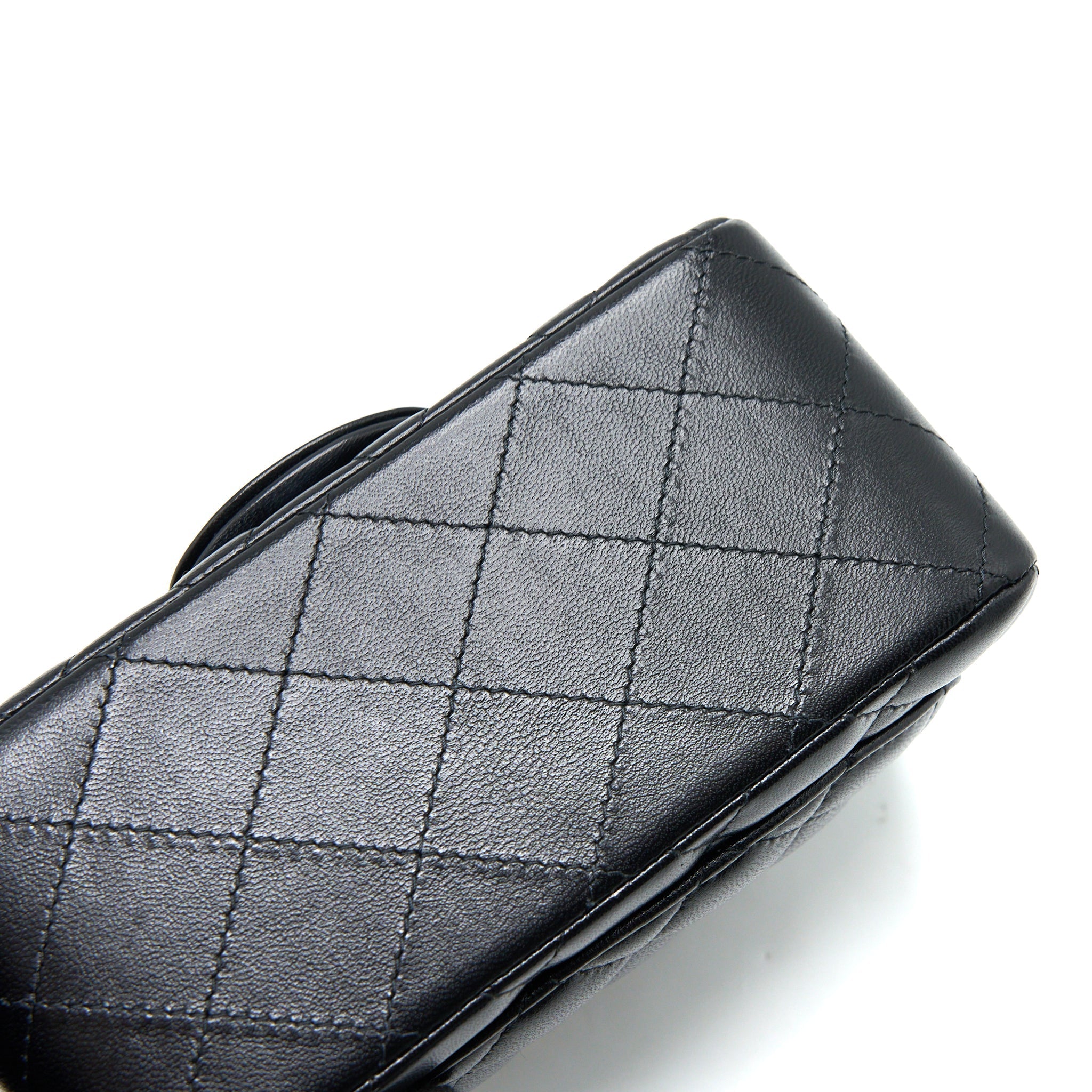 Chanel Classic Mini Square Flap Bag Lambskin Black L (Microchip)