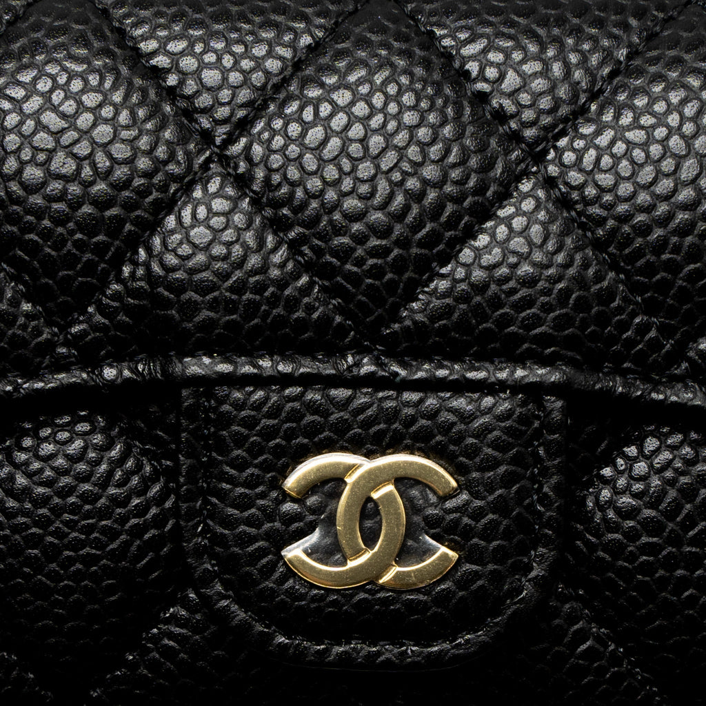 Chanel Classic Flap Card Holder Caviar Black  (Microchip)