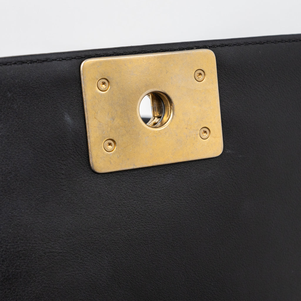 Chanel small boy bag calfskin black