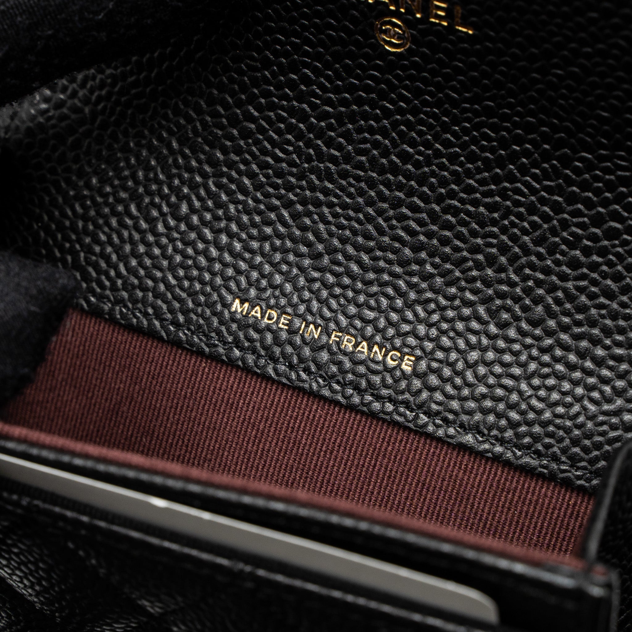Chanel Classic Flap Card Holder Caviar Black  (Microchip)