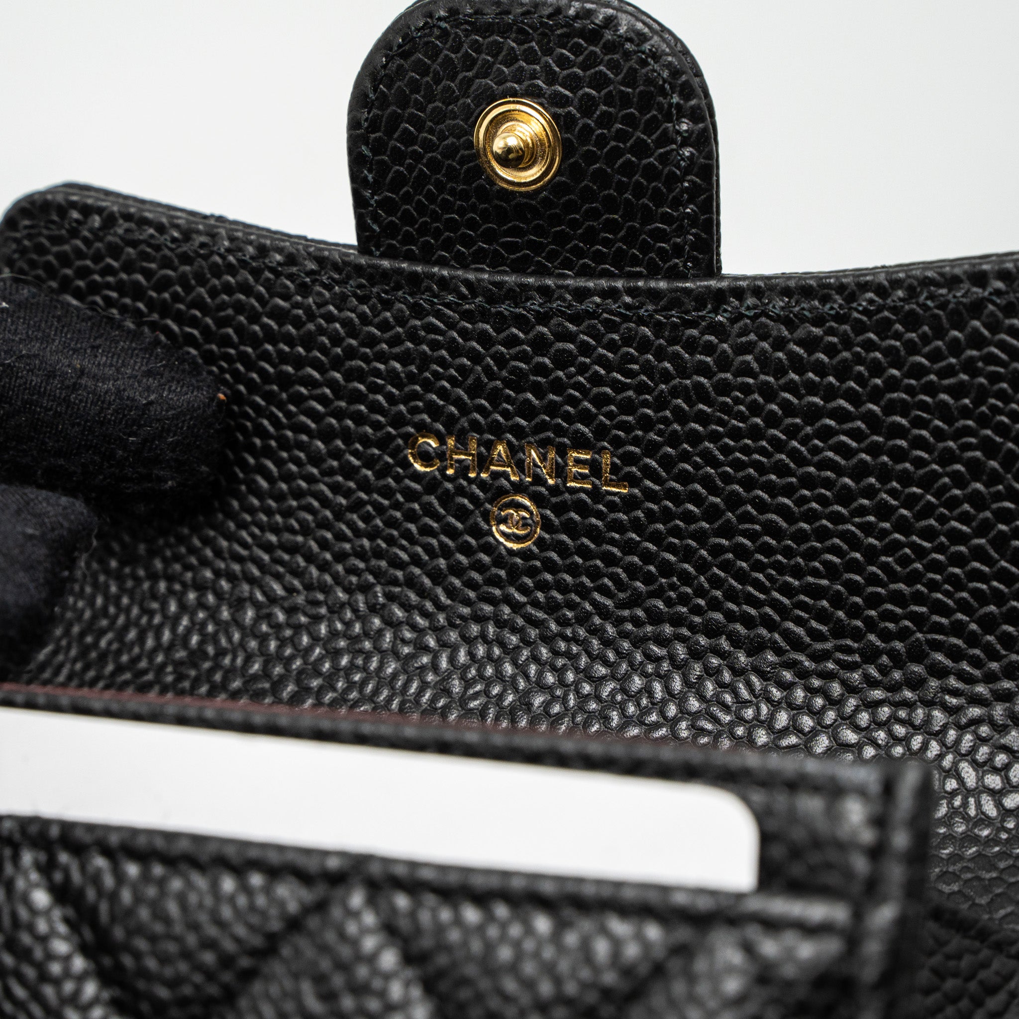 Chanel Classic Flap Card Holder Caviar Black  (Microchip)