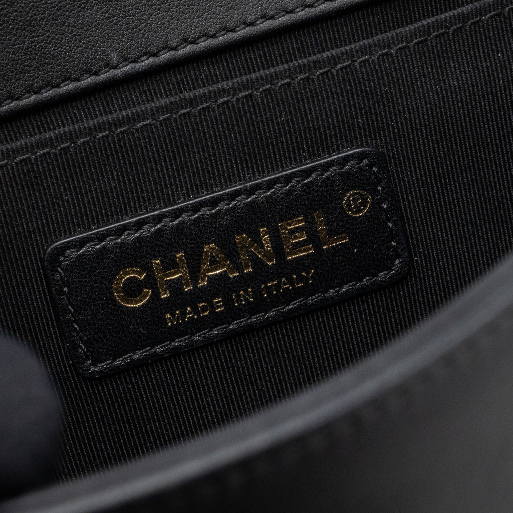 Chanel small boy bag calfskin black